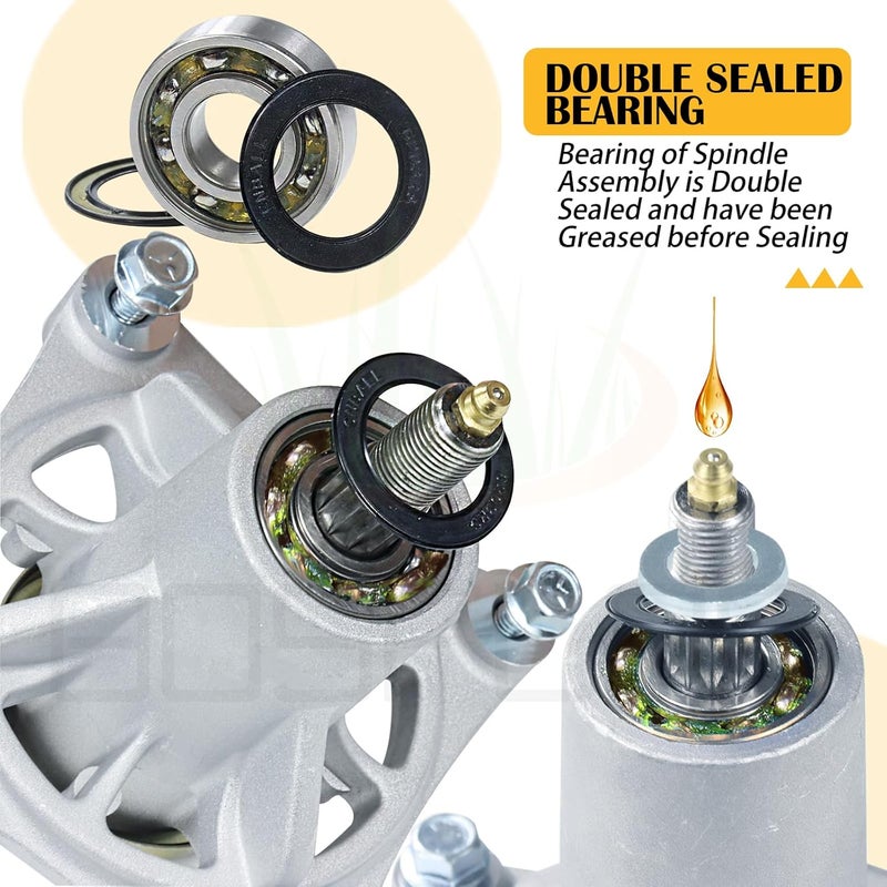 BOSFLAG Pre-Greased 587125201 Mandrel Assembly with 539113962 Pulley Replaces Husqvarna 532174356, 539107515, 532174358, Craftsman 174356, 174358 for Husqvarna Z246, RZ4623, RZ5424, RZ46I Tractors - Image 5